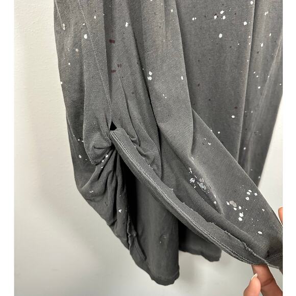 n:Philanthropy Gray Lori Distressed Paint Splatter Midi Dress Women's Medium - Picture 4 of 8